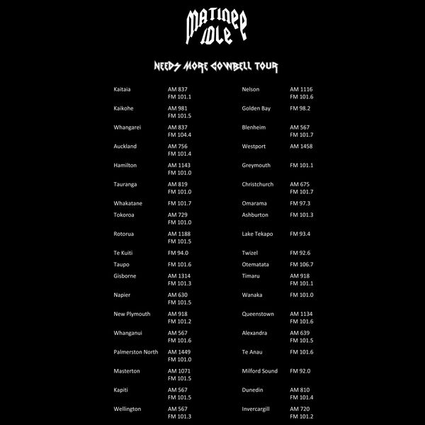 Matinee Idle Metal Tee - Cowbell Tour - Back Panel Thumbnail